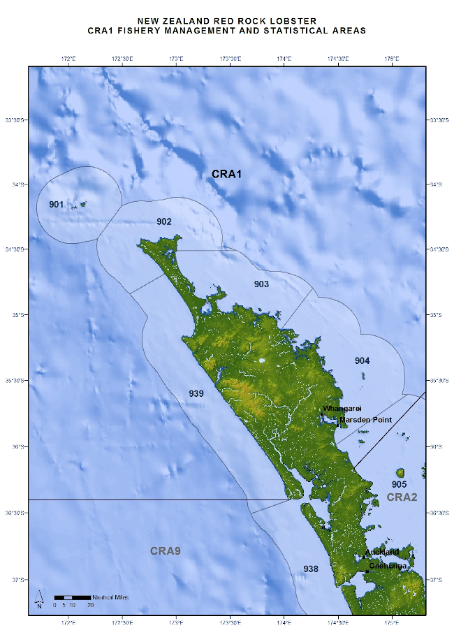 CRA1 Fishery management and statistical areas